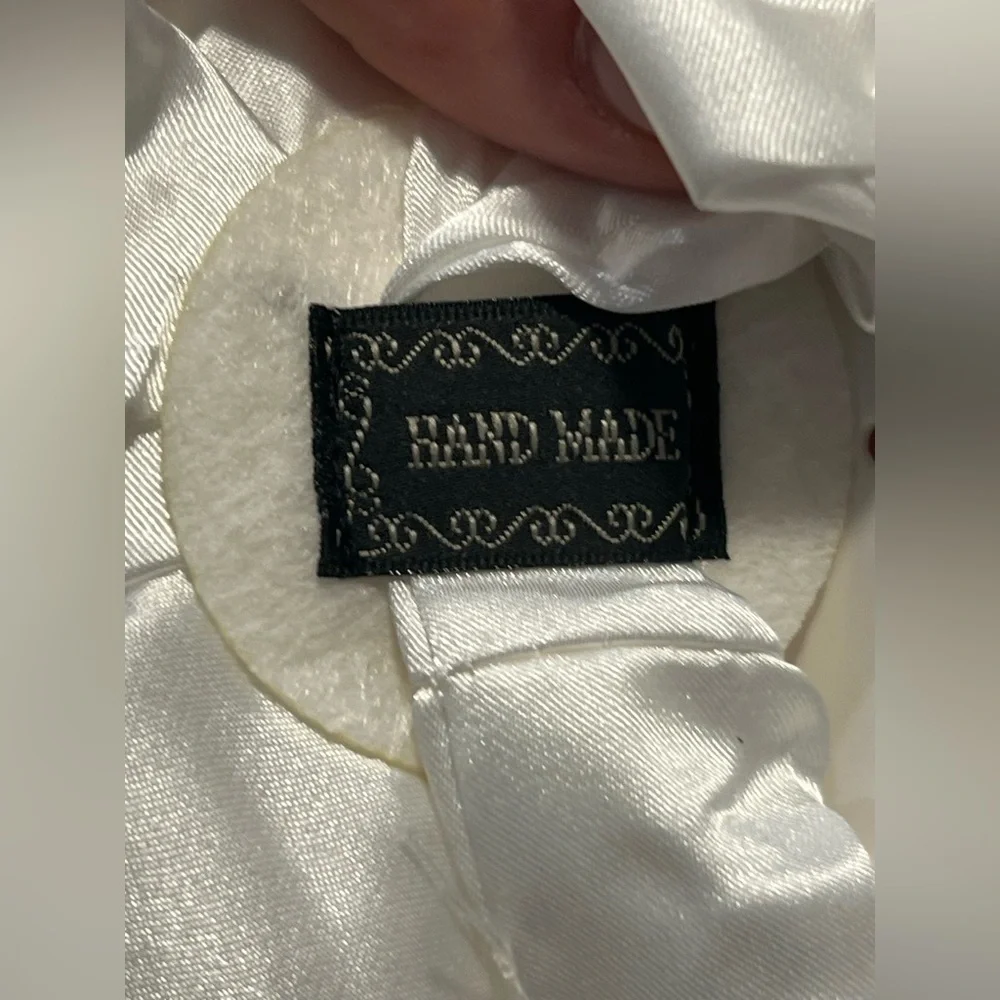 Free People White Satin Oversized Bow Scrunchie Handmade Statement Hair Tie NWT